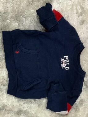 Polo by Ralph Lauren Navy Sweatshirt with Red Sleeve Accents